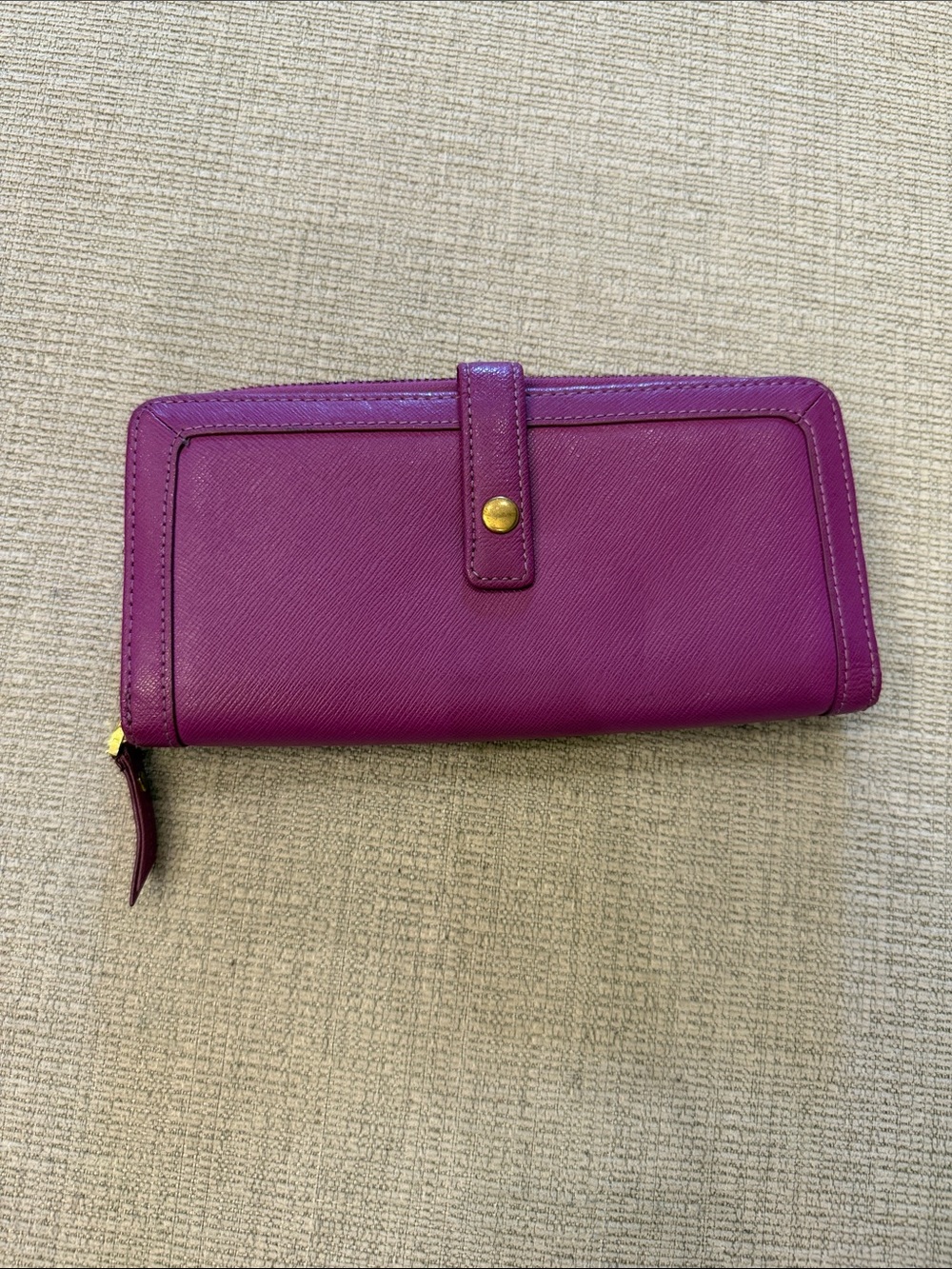 NEIMAN MARCUS Purple Women's Zip-Around Wallet with Snap Strap